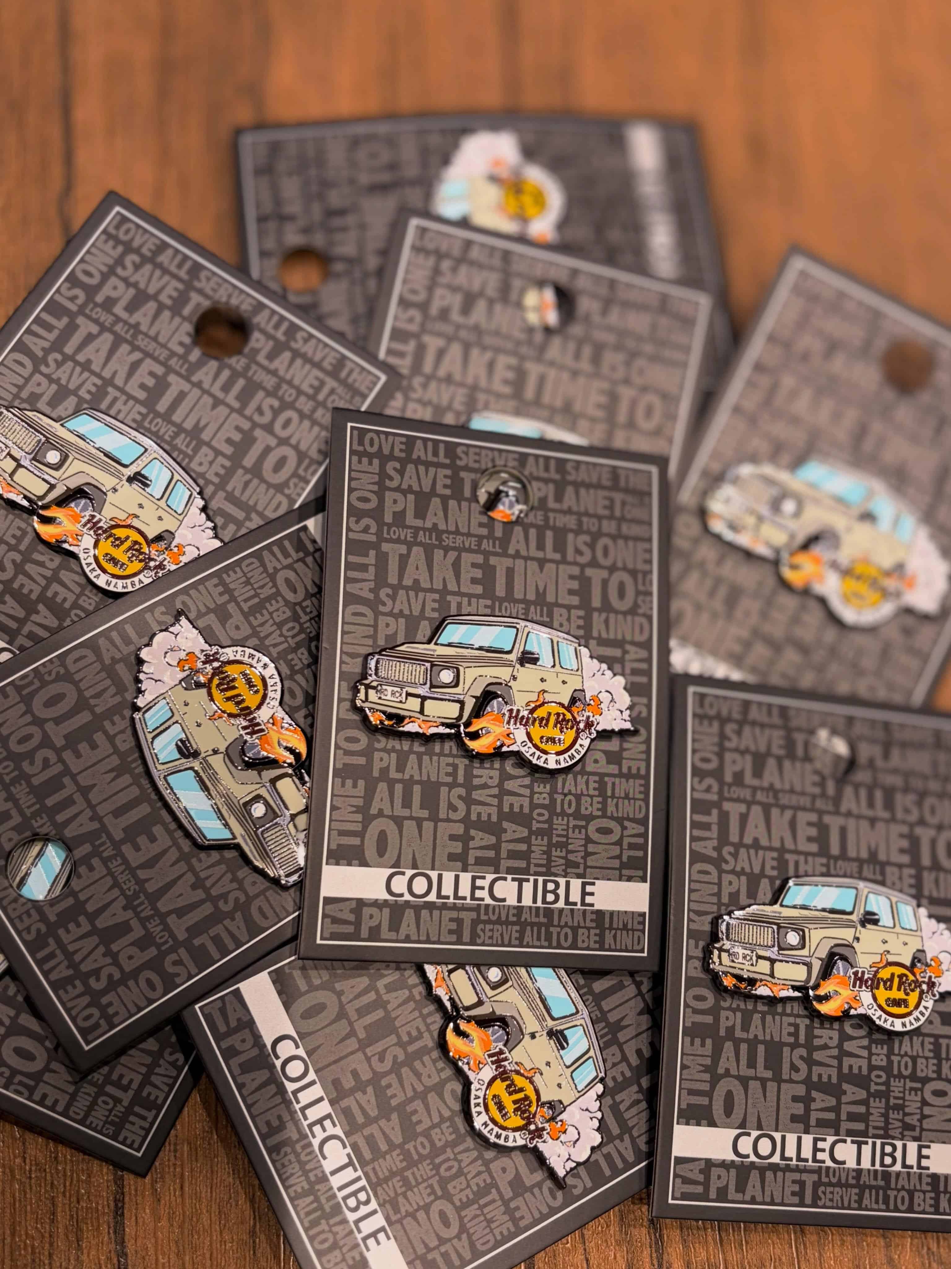 Each store offers a car pin badge with a unique designWhich …